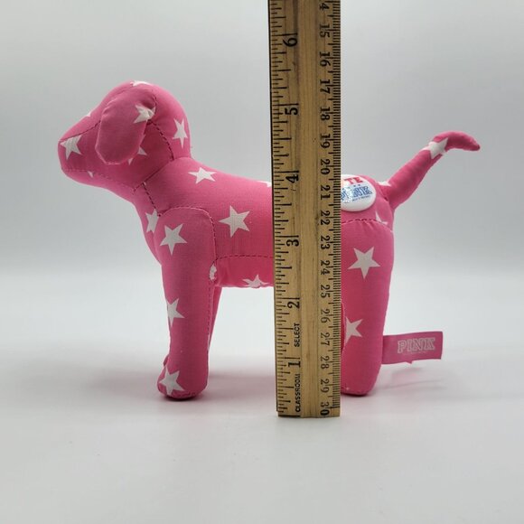 Victorias Secret Pink and Gold Dog Plush Toy Set Of 2 Pink Star & Gold Logo - Picture 14 of 16